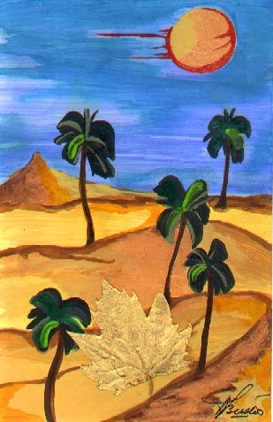 Desierto otoñal Acrylic Card Landscaping