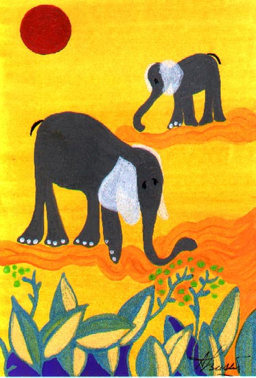 Hadas elefante Acrylic Card Landscaping