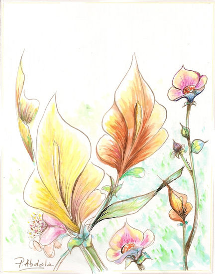 Flores XI Watercolour Card Floral Painting