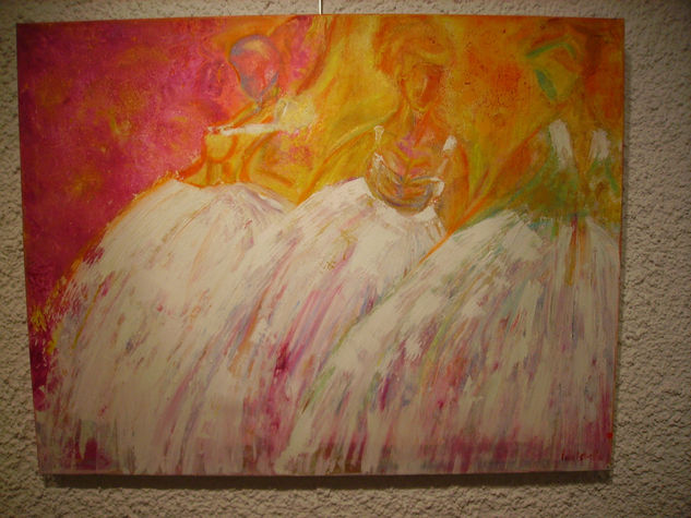 BAILARINAS .. Acrylic Paper Figure Painting