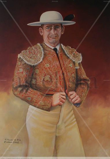 El picador de toros Cristobal CRUZ Oil Canvas Portrait