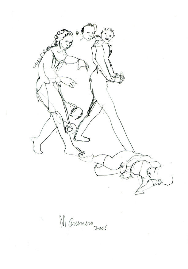 Duendes y Ancla (de la serie de dibujos sobre Ora)