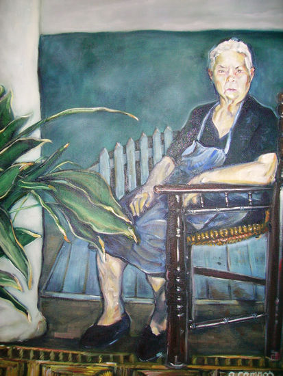 "La abuela" Oil Canvas Figure Painting