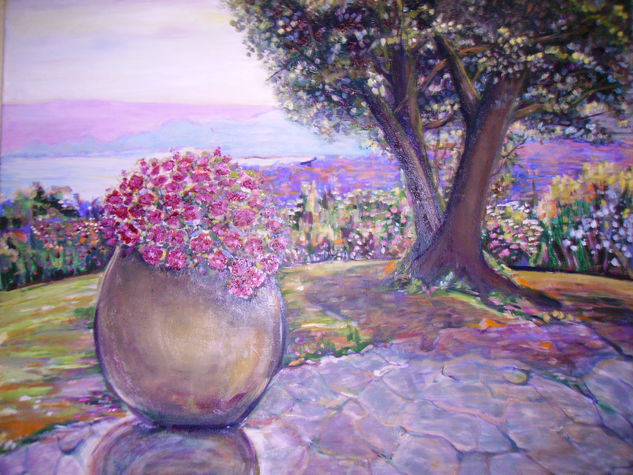 Tinaja en el jardiín Oil Canvas Landscaping