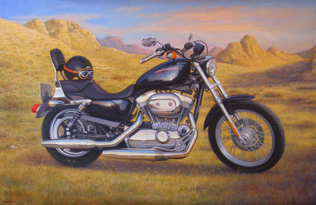 " LA HARLEY DE ALBERTO " Óleo Lienzo Otros