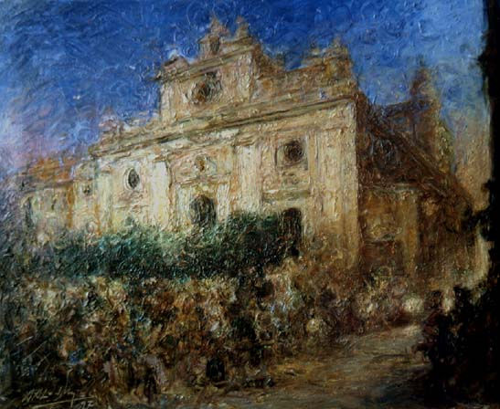 Plaza del Salvador Oil Canvas