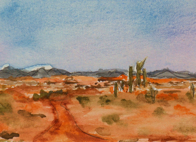 DESIERTO Acuarela Papel Paisaje