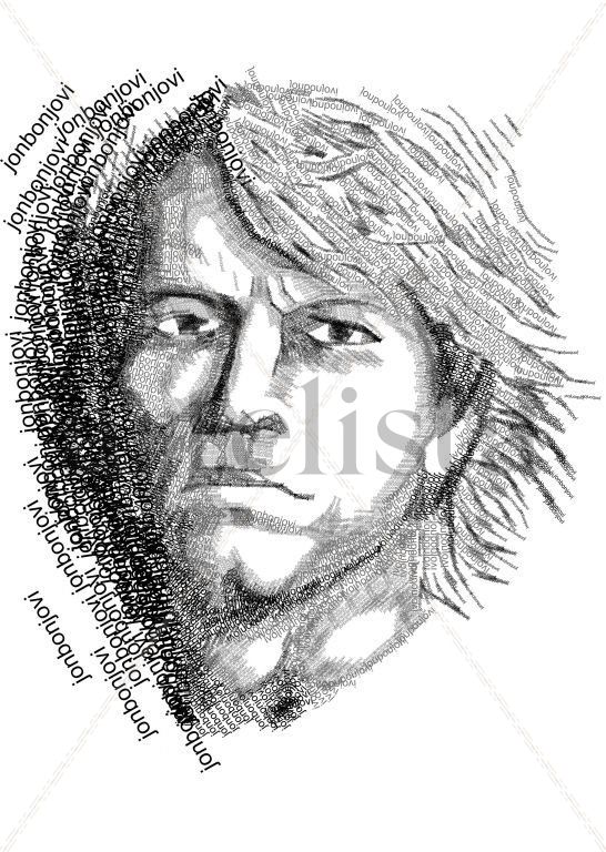 Bon Jovi - Retrato en Tipografía