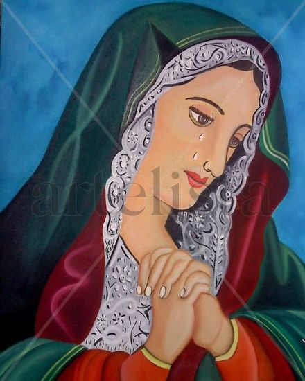 Nuestra madre III Oil Canvas Portrait