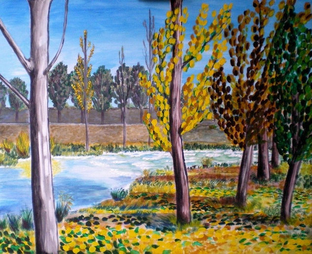 Las corrientes del río TAJO, Trillo. Acrylic Canvas Landscaping