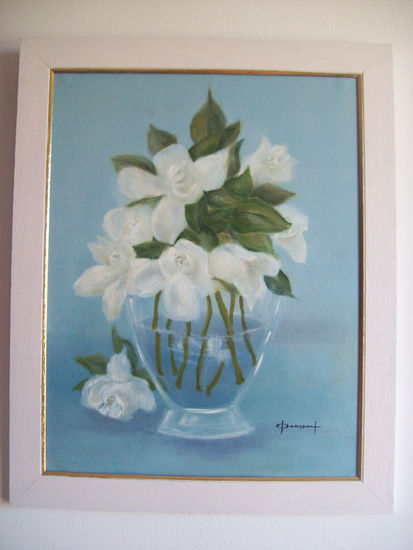 Jazmines Oil Canvas Floral Painting