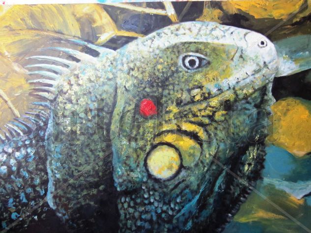 Iguana Oil Canvas Animals