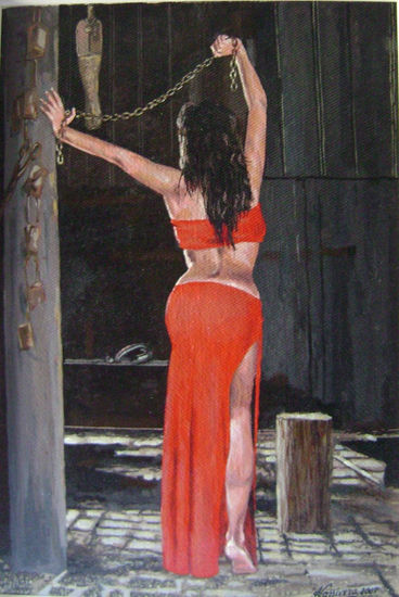 Mujer de rojo Acrylic Canvas Figure Painting