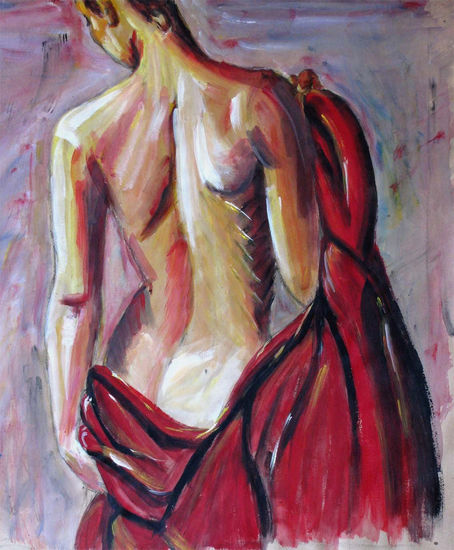 Manta Roja Acrylic Paper Nude Paintings