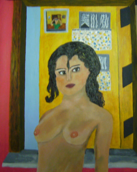 LE VOYEUR Oil Canvas Figure Painting