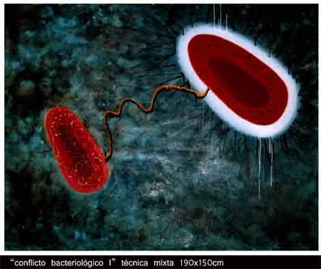 Conflicto bacteriológico Media Mixta Lienzo