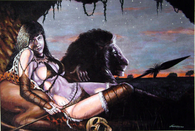 Amazona Acrylic Canvas Figure Painting