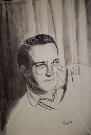 PAUL NEWMAN Charcoal