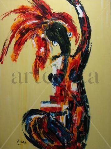 Iris Oil Panel Figure Painting