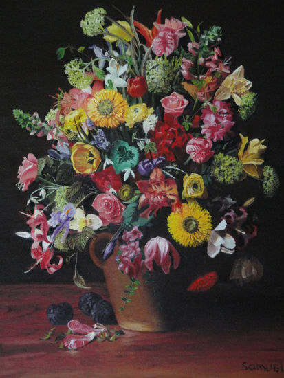 Florero Oil Canvas Floral Painting