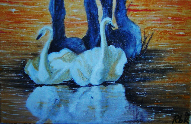 cisnes o elefantes Oil Canvas Animals