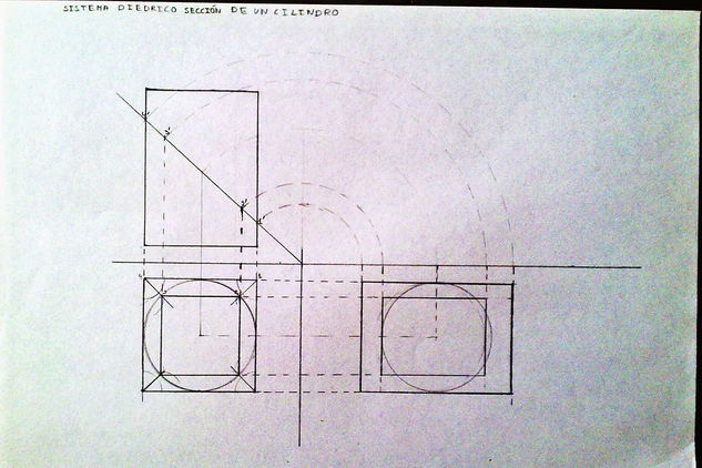 sist. diedrico de la seccion de un cilindro 