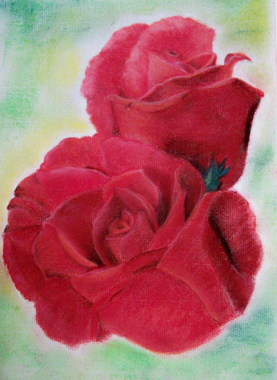 Rosas Pastel Paper Floral Painting