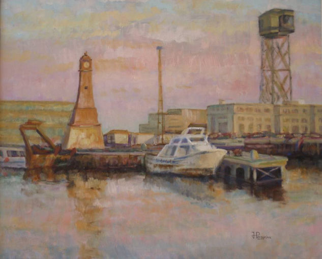 Muelle del reloj Oil Canvas Landscaping