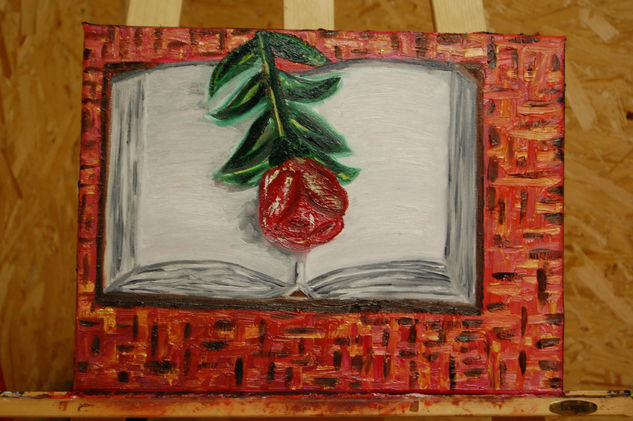 Una rosa y un libro. San Jordi 2011. Oil Canvas Landscaping