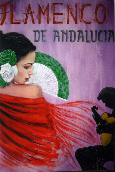 Andalucía Mixed media Panel Figure Painting