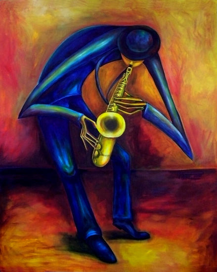 El Saxofonista Oil Canvas Others