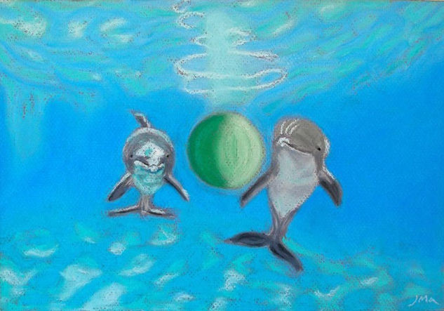 Regalo de los delfines Oil Canvas Animals