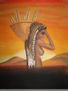 Africana bajo puesta de sol