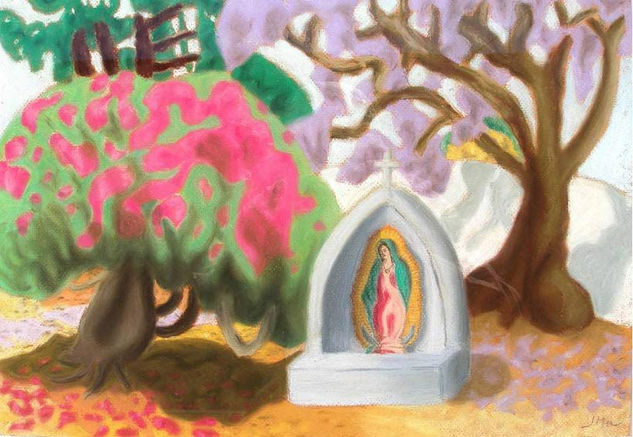 Capilla en Zitacuaro Pastel Papel Paisaje