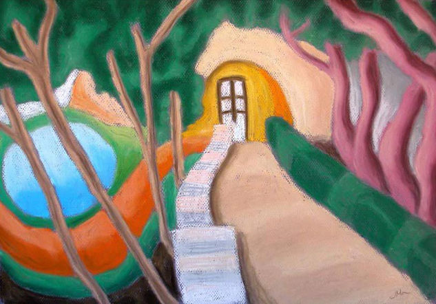 Portal amarillo Pastel Papel Paisaje