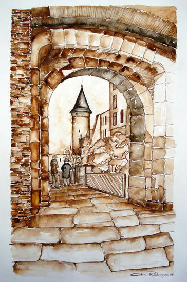 Vianden (Luxemburgo) Acuarela Papel Otros