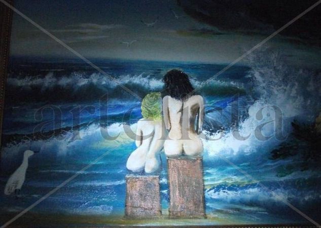 SOÑANDO, MIRANDO AL MAR Oil Canvas Nude Paintings