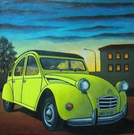 Citroën 2.cv. Óleo Lienzo Otros