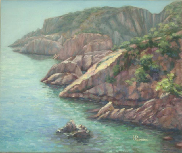 Costa de Sant Feliu de Guixols Oil Canvas Marine Painting