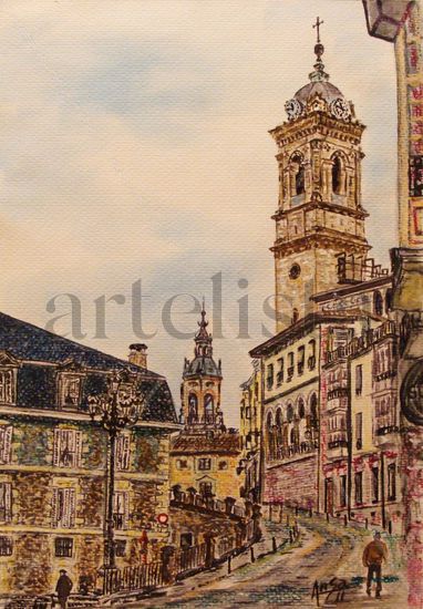 Cuesta de San Vicente (Vitoria) Watercolour Paper Landscaping