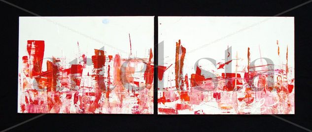 Rot auf Rot Acrylic Canvas Landscaping