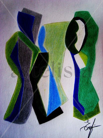 Composición abstracta "figuras" Charcoal