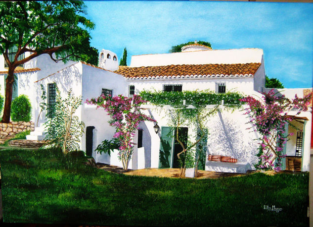 Casa blanca-exterior Oil Canvas Others