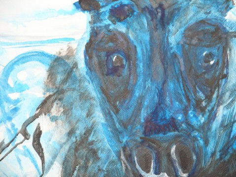Toro Azul AB Óleo Lienzo