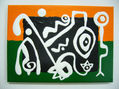 WHITE ON BLACK,GREEN AN ORANGE