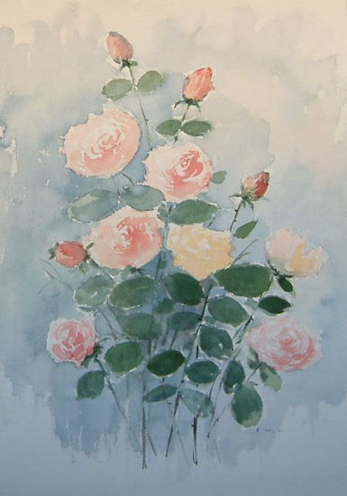 Rosas Watercolour Paper Floral Painting