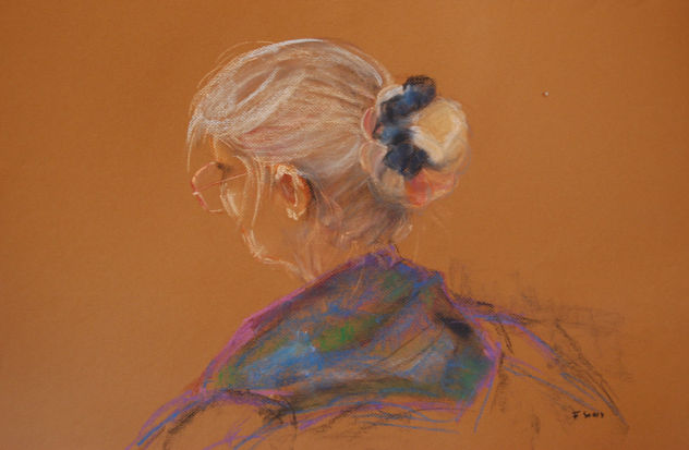Mujer en pastel.
