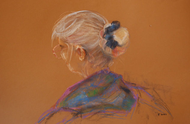 Mujer en pastel. 