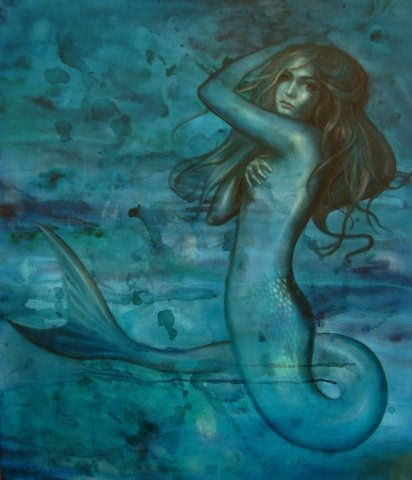 Retrato de una sirena Oil Canvas Figure Painting