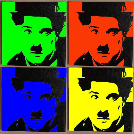 Collage Chaplin Acrílico Lienzo Retrato